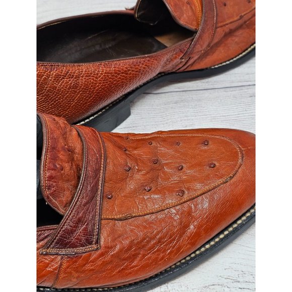 Ostrich Men's Penny Loafer Size 12 with Wood Sole - Picture 12 of 16